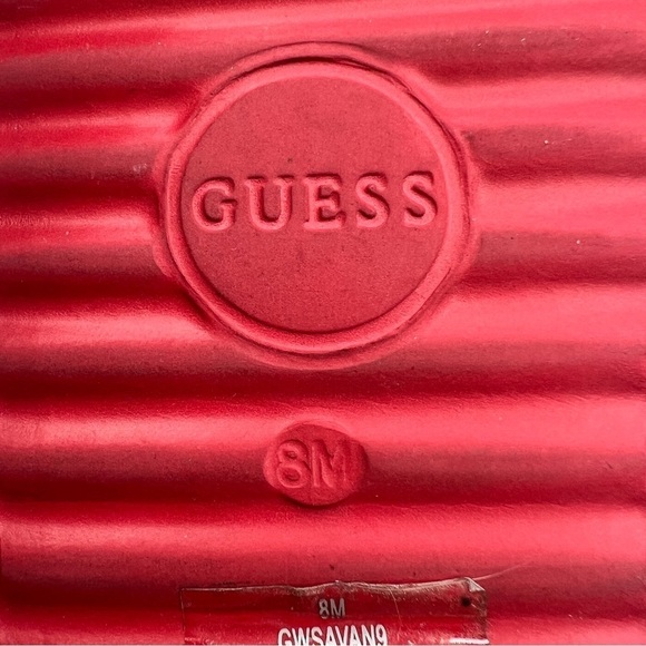 GUESS Red Savan Platform Slip On Slide Sandals Size 8 Women’s - Picture 2 of 9